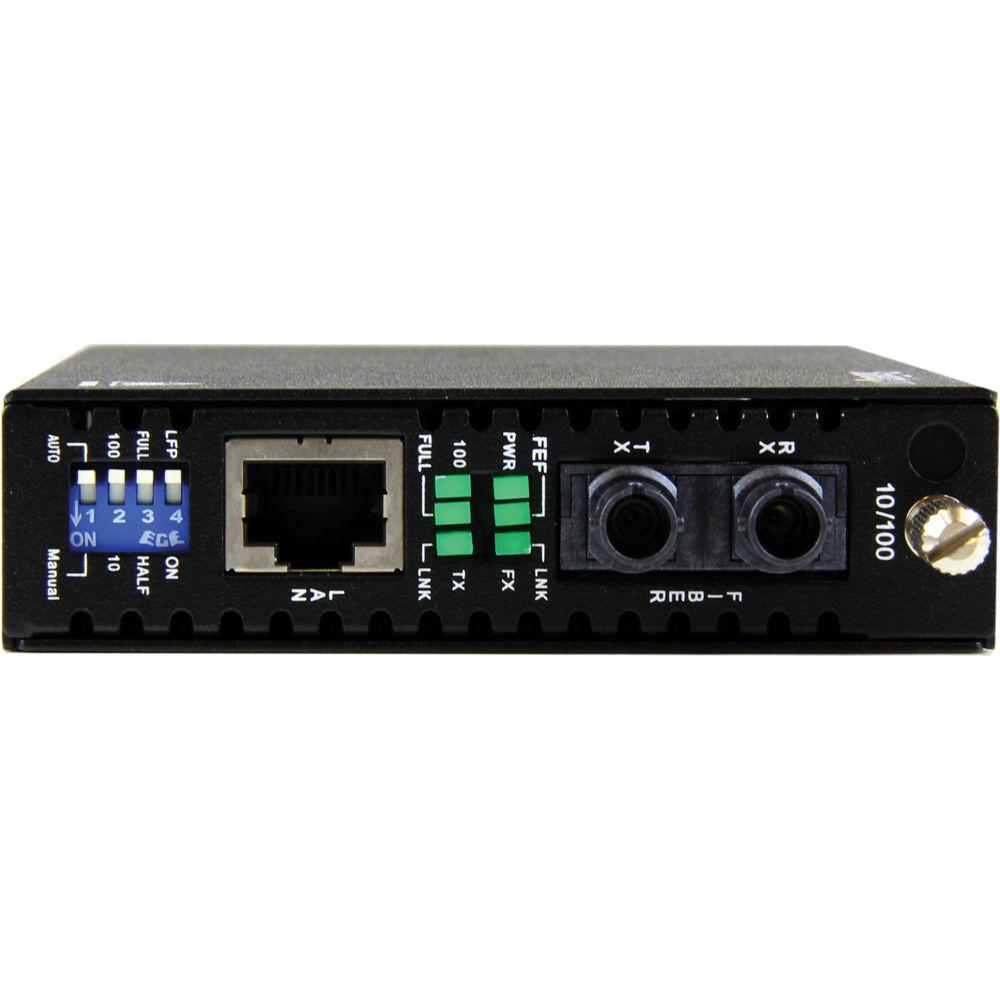 StarTech ET90110ST2 10 100 Mb s Multi Mode Fiber Media Converter ST 2km