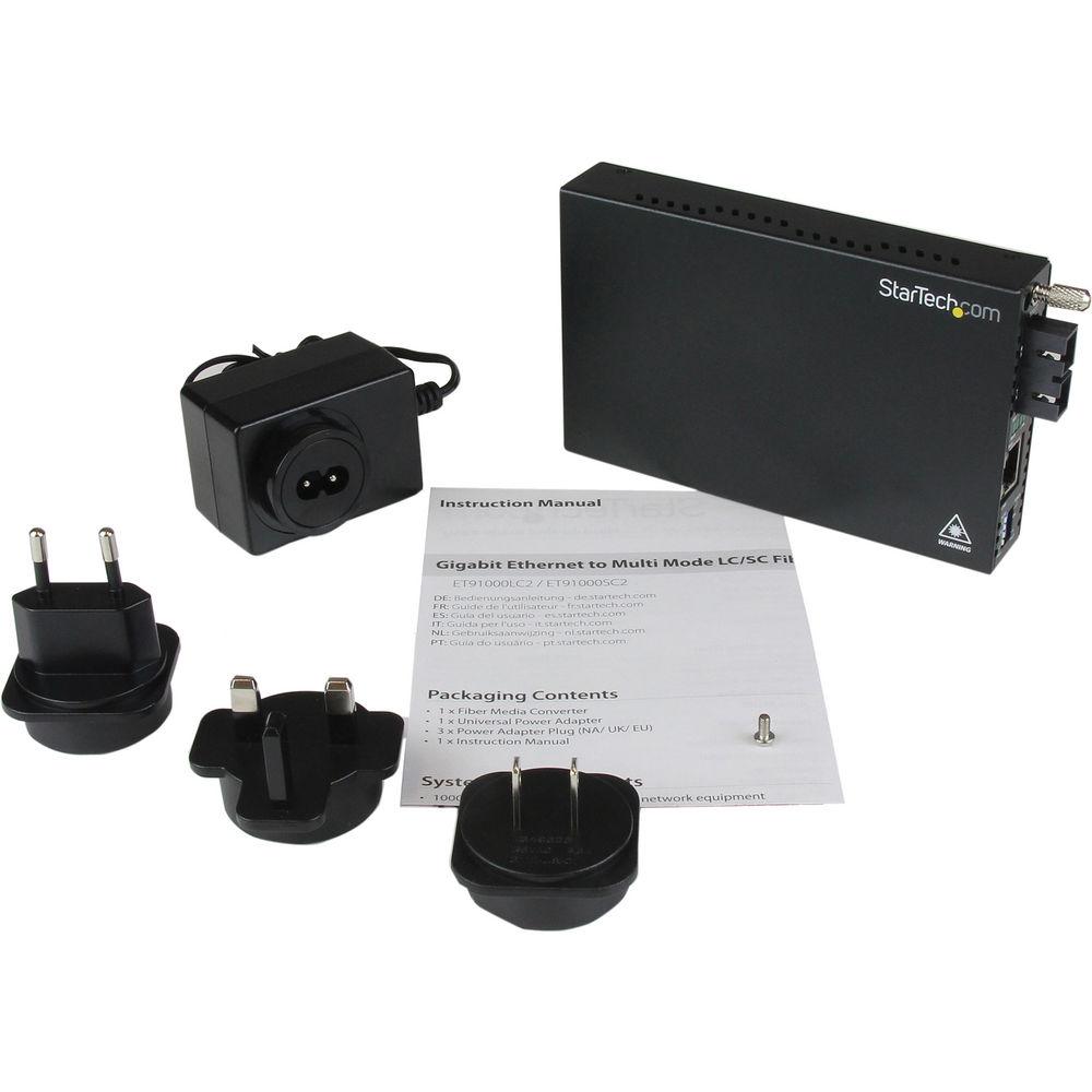 StarTech ET90110ST2 10 100 Mb s Multi Mode Fiber Media Converter ST 2km