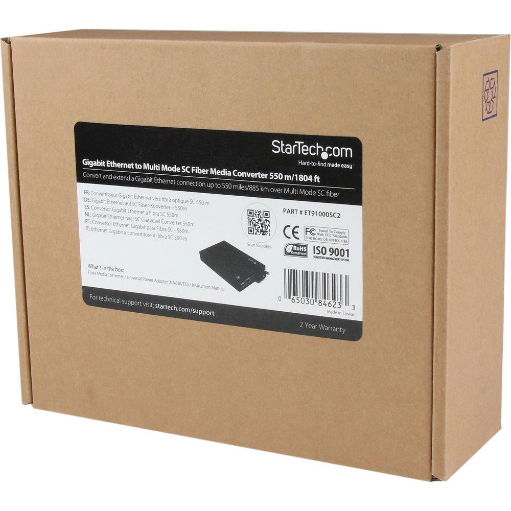 StarTech ET90110ST2 10 100 Mb s Multi Mode Fiber Media Converter ST 2km