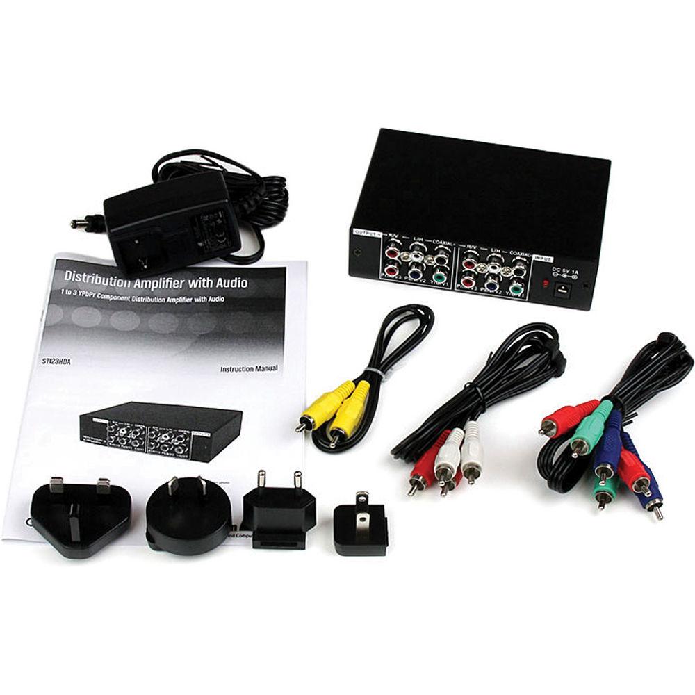 StarTech ST123HDA 3 Port Component Video Splitter with Digital Audio