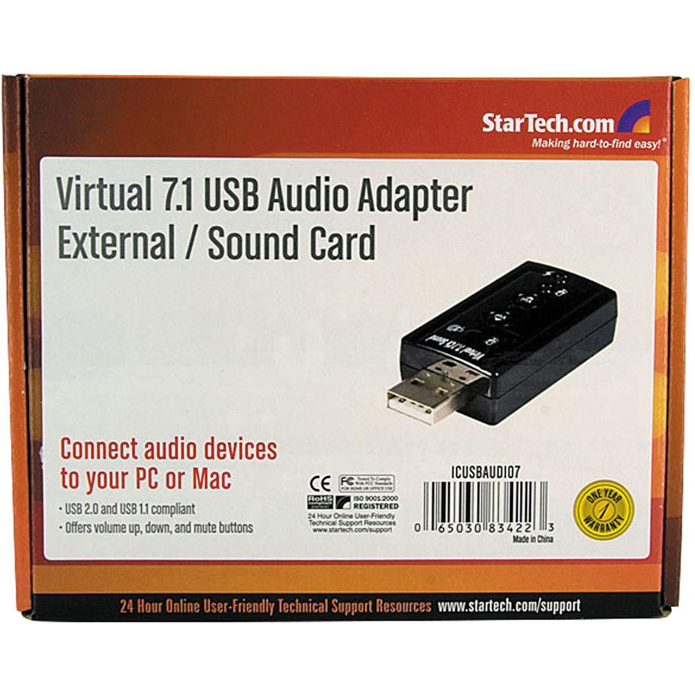 StarTech Virtual 7.1 USB Stereo Audio Adapter External Sound Card, StarTech, Virtual, 7.1, USB, Stereo, Audio, Adapter, External, Sound, Card