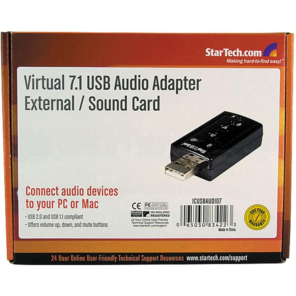 StarTech Virtual 7.1 USB Stereo Audio Adapter External Sound Card