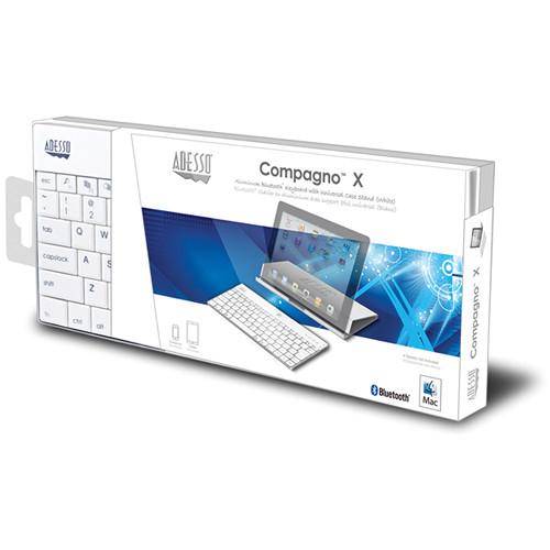 Adesso Aluminum Bluetooth Keyboard with Universal Case Stand
