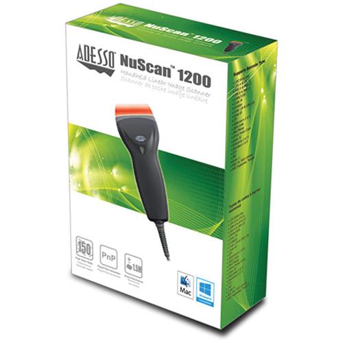 Adesso NuScan 1200 Handheld Linear Image Barcode Scanner