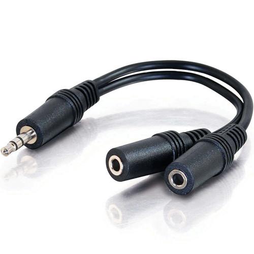C2G 1 8" TRS Stereo Male to Dual 1 8" TRS Stereo Female Y-Cable