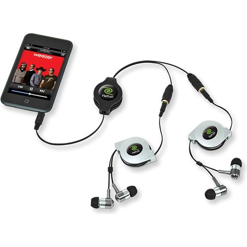 ReTrak ETCABLESPLBK Retractable Black Headphone Splitter
