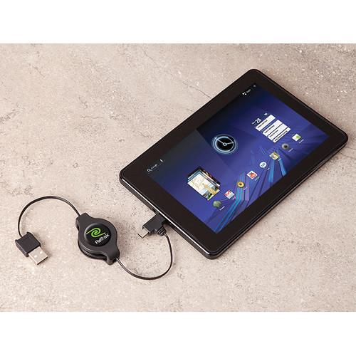 ReTrak Retractable USB Type A Male to Micro USB Type B Male Mini USB Type B Male Cable