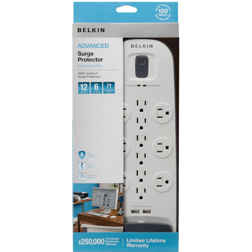 Belkin BV112050-06 12-Outlet Surge Protector with USB Charging