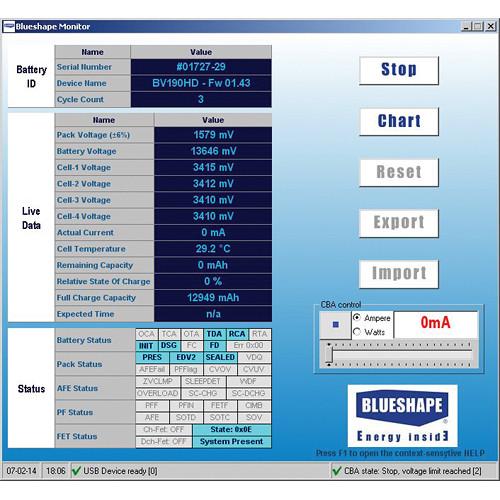 BLUESHAPE BSMon v3.0 Battery Pack Monitor and Diagnostic Utility