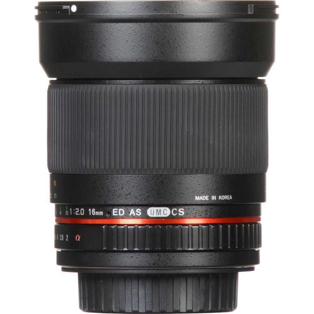 Rokinon 16mm f 2.0 ED AS UMC CS Lens for Sony Alpha APS-C Mount