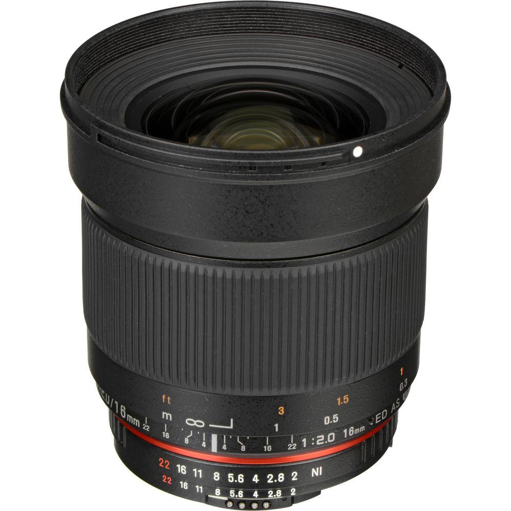 Rokinon 16mm f 2.0 ED AS UMC CS Lens for Nikon F Mount