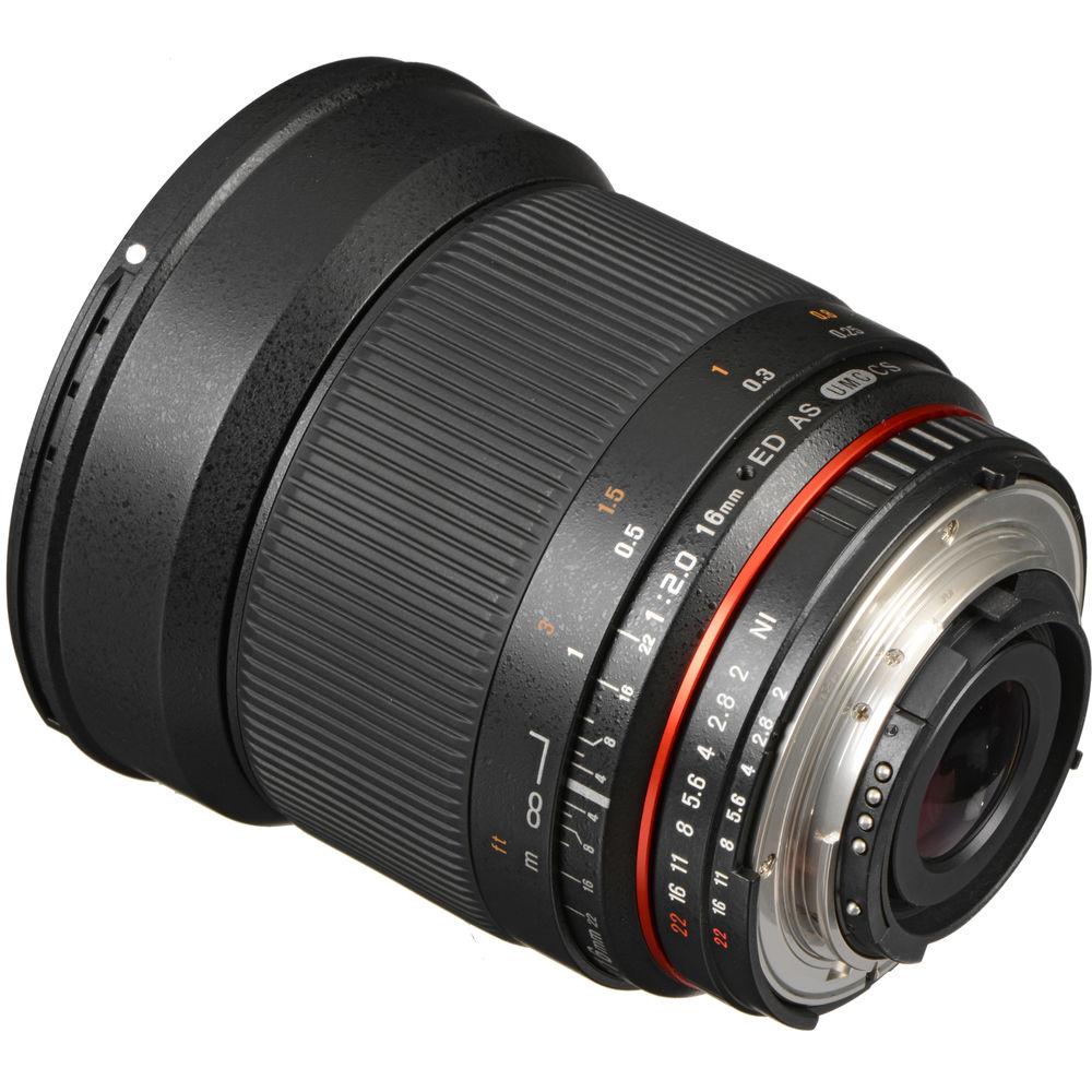 Rokinon 16mm f 2.0 ED AS UMC CS Lens for Nikon F Mount