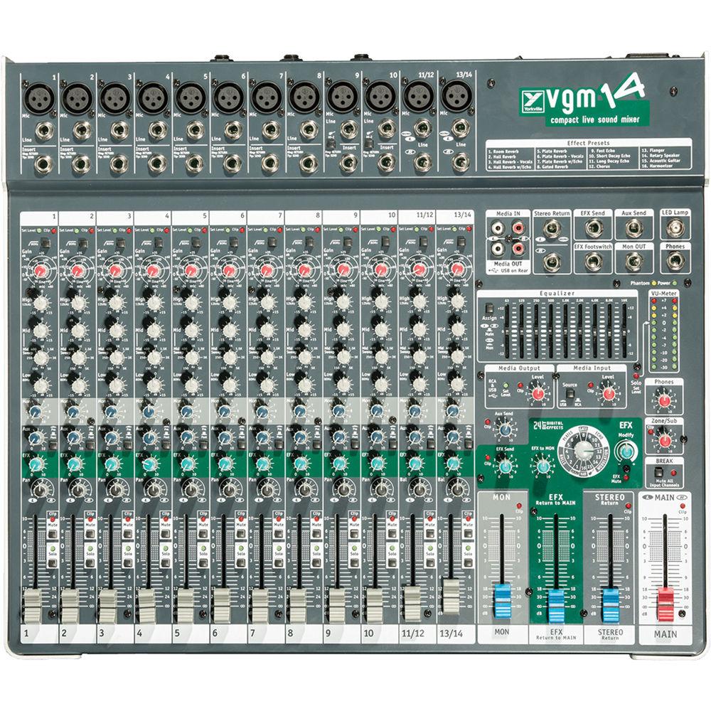Yorkville Sound VGM14 Passive Compact Mixer with 10 Mono XLR & 1 4" Inputs and Global Phantom Power