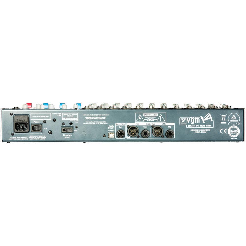 Yorkville Sound VGM14 Passive Compact Mixer with 10 Mono XLR & 1 4" Inputs and Global Phantom Power