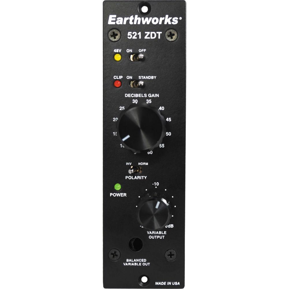 Earthworks 521 ZDT Single-Channel Mic Preamplifier for 500 Series Racks