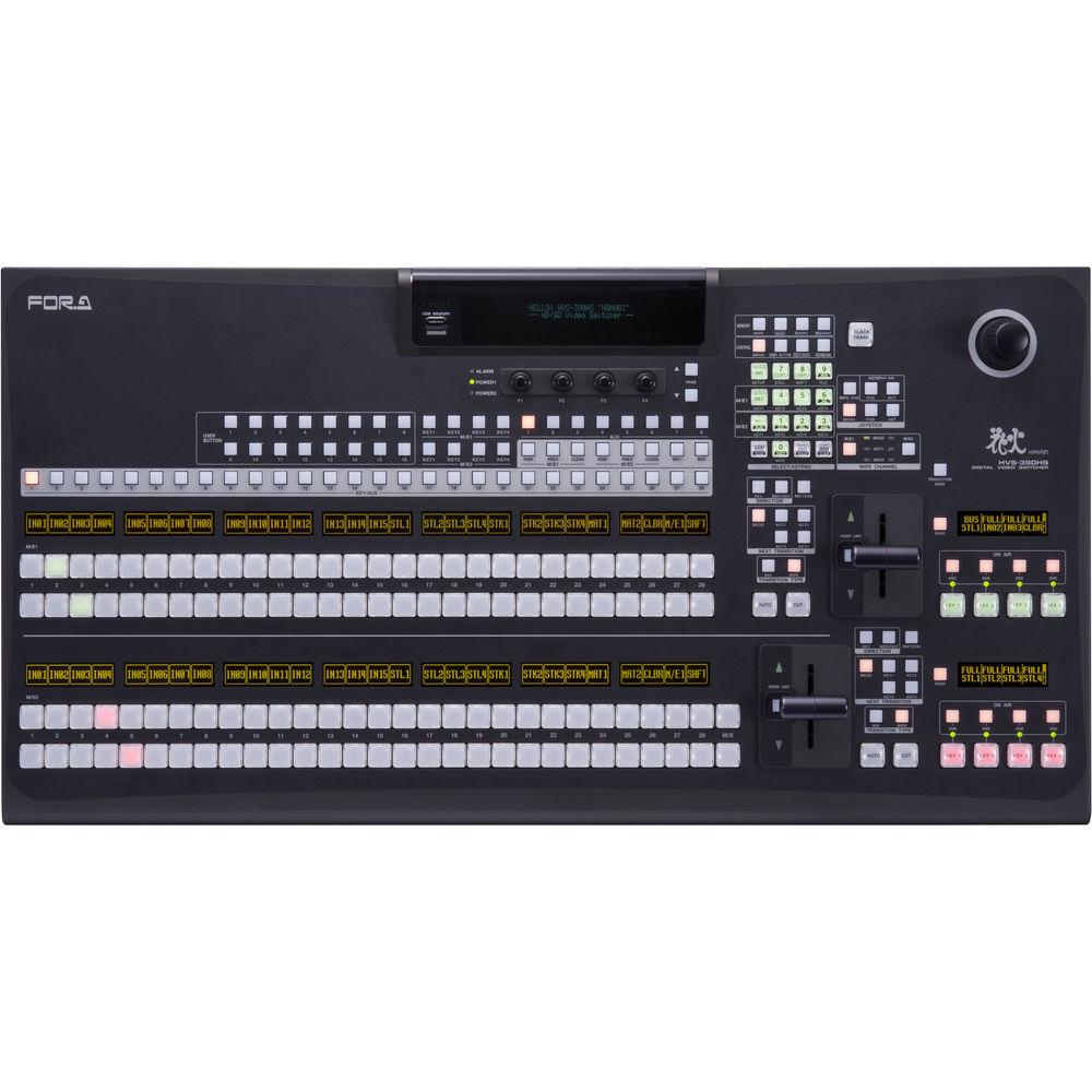 For.A HVS-390HS HD SD 2M E Switcher with HVS-392WOU 28 Button Panel