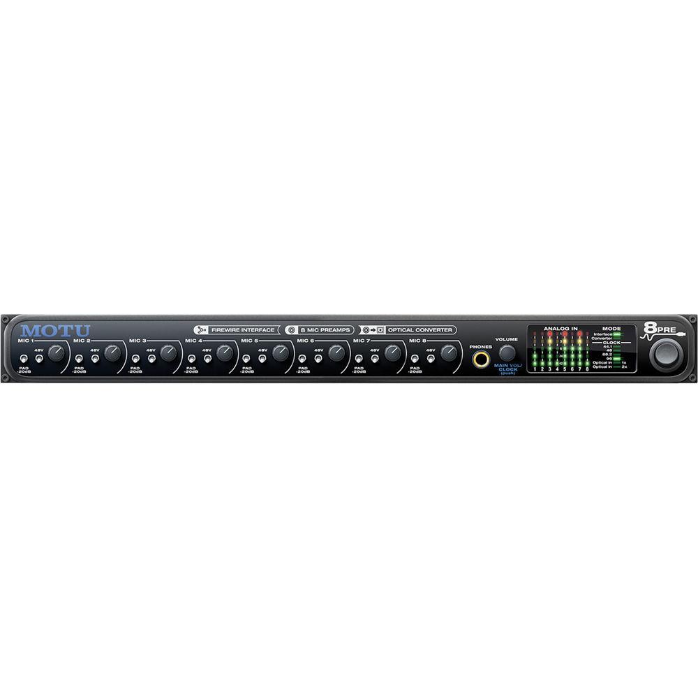 MOTU 8pre 16x12 USB Audio Interface with 8 Mic Inputs and Optical Expansion