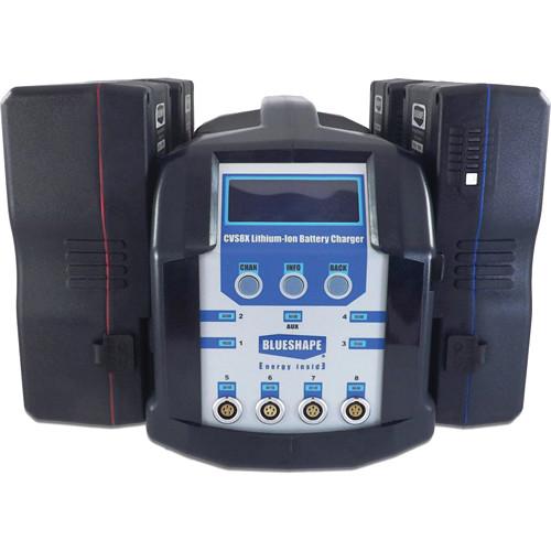 BLUESHAPE 8-Channel Charger & Monitoring Utility for V-Mount Lithium-Ion Batteries