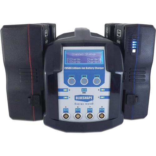 BLUESHAPE 8-Channel Charger & Monitoring Utility for V-Mount Lithium-Ion Batteries