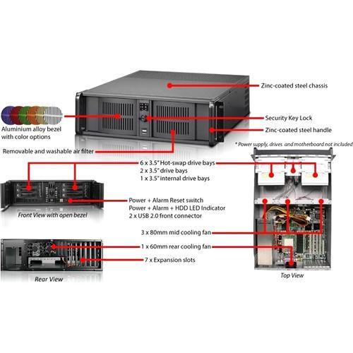 iStarUSA D Storm Series D-300L-B6SA 3U High Performance Rackmountable Chassis