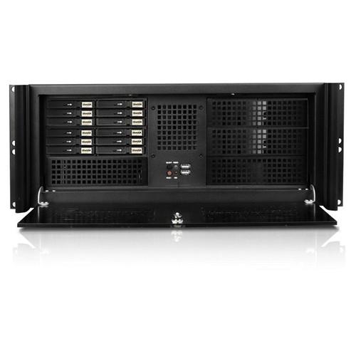 iStarUSA D Value Series D-416-3B124 4U Compact Stylish Rackmount Chassis for 12 x 2.5" Hotswap Drives PS2 PSU
