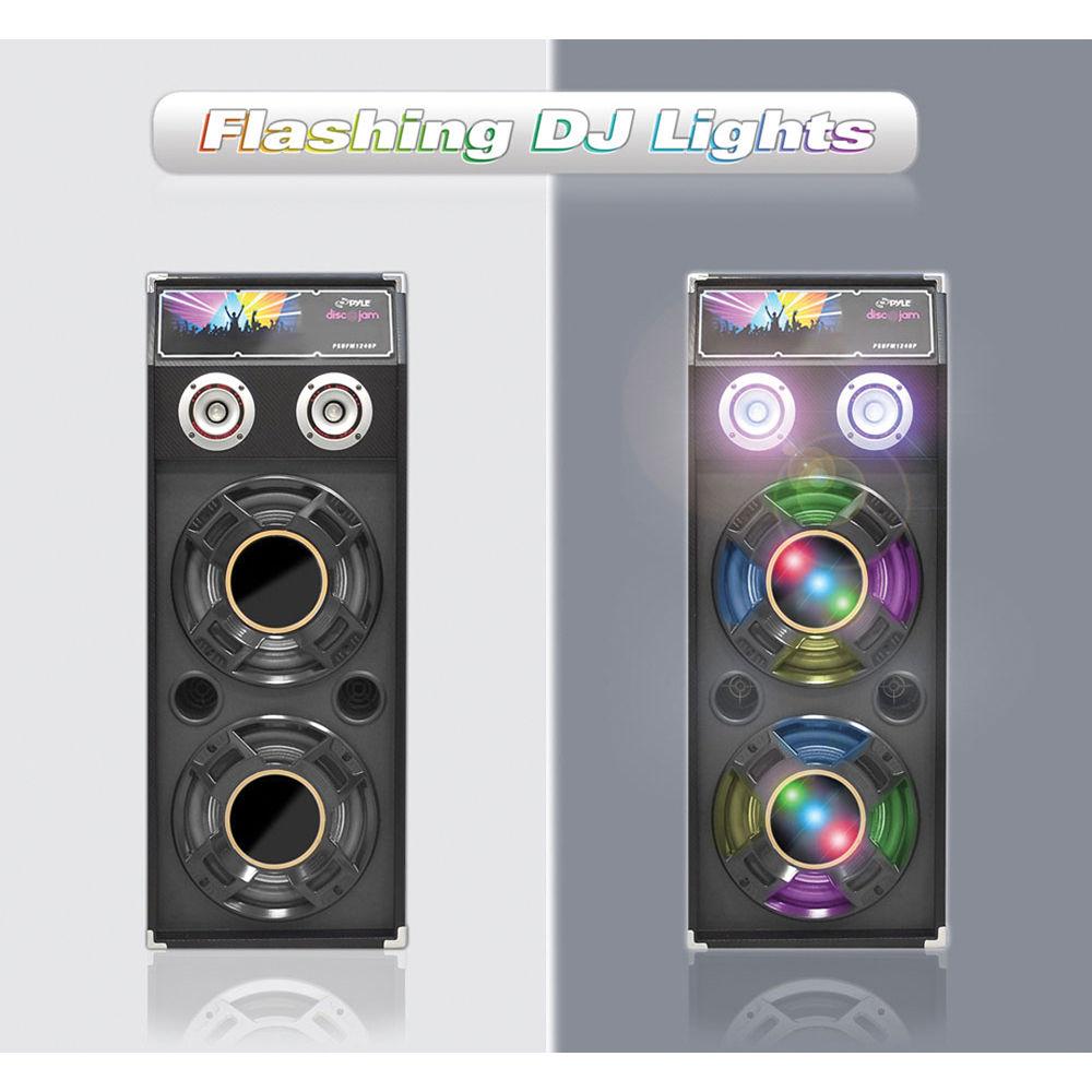 Pyle Pro PSUFM1040P Disco Jam 1,000W 2-Way Speaker System with DJ Lights