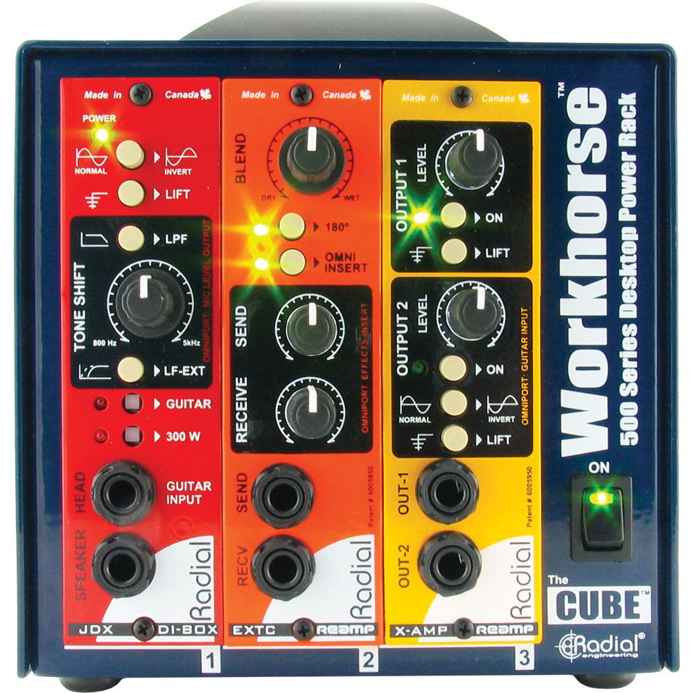 Radial Engineering Workhorse Cube 3-Space Desktop Power Rack for 500 Series Modules