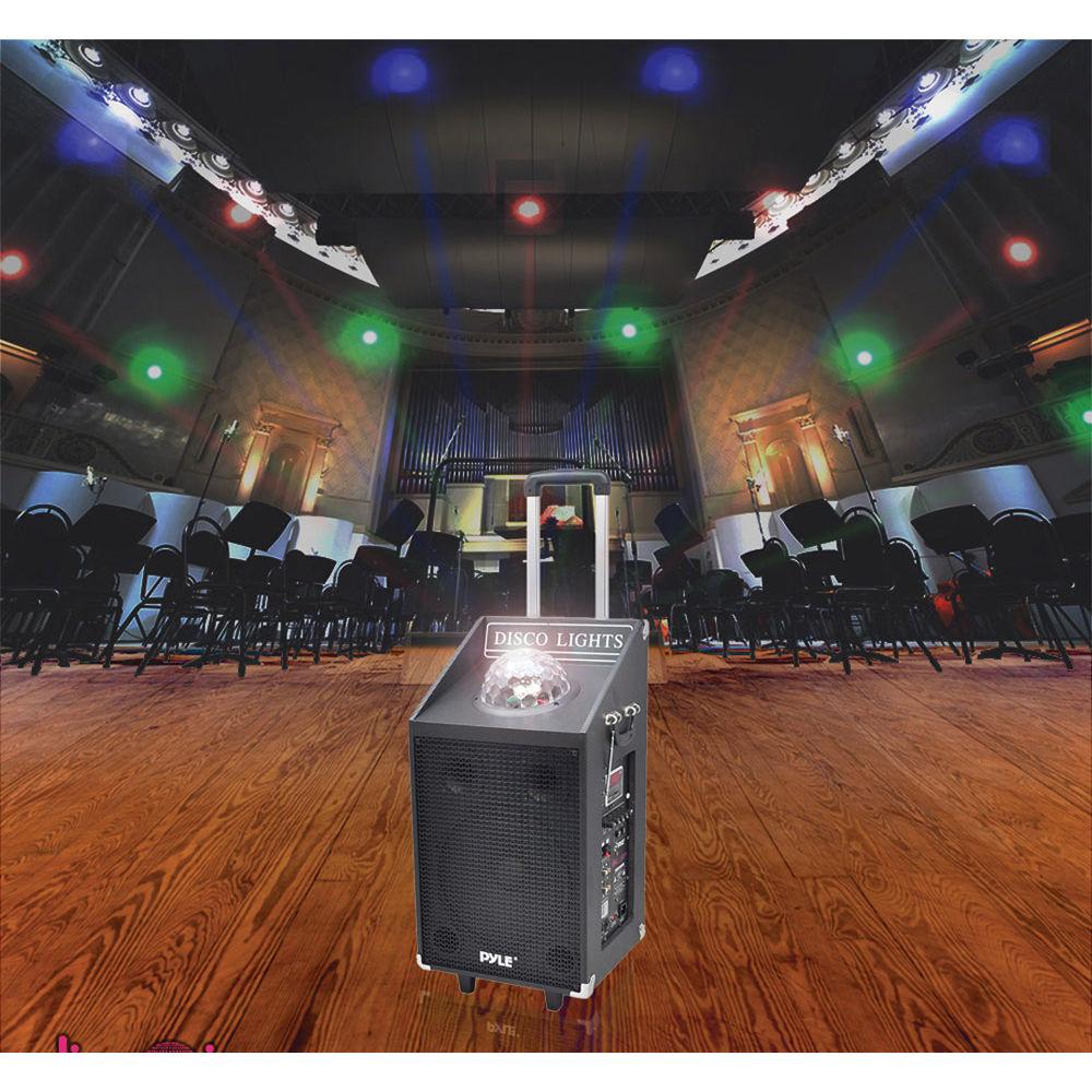 Pyle Pro Disc Jam 600-Watt Portable PA Speaker System with Disco Lights