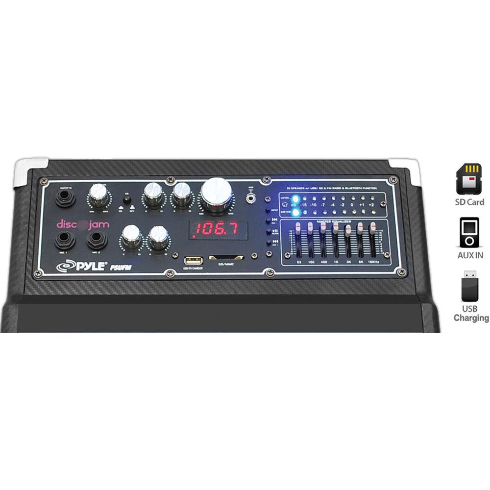 Pyle Pro PSUFM1045A Disco Jam 1,000W 2-Way Speaker System with DJ Lights