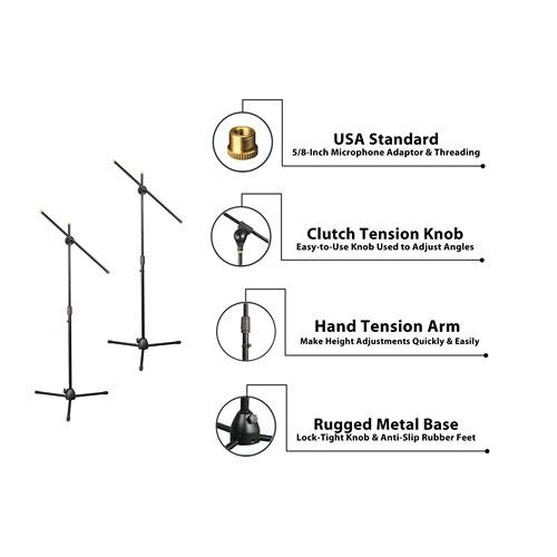 Pyle Pro Universal Adjustable & Extendable Tripod Microphone Stands