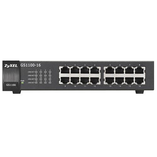 ZyXEL GS1100 16-Port Gigabit Rackmountable Unmanaged Switch