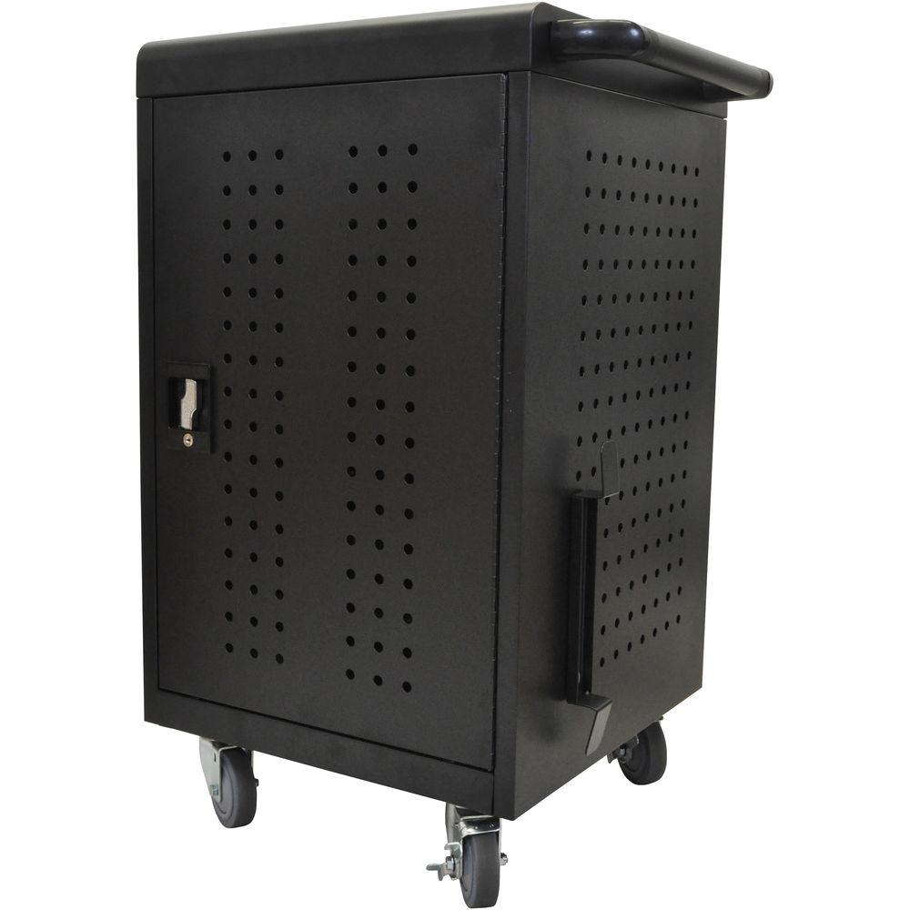 Luxor LLTM30-B 30 Tablet Chromebook Charging Rolling Cart