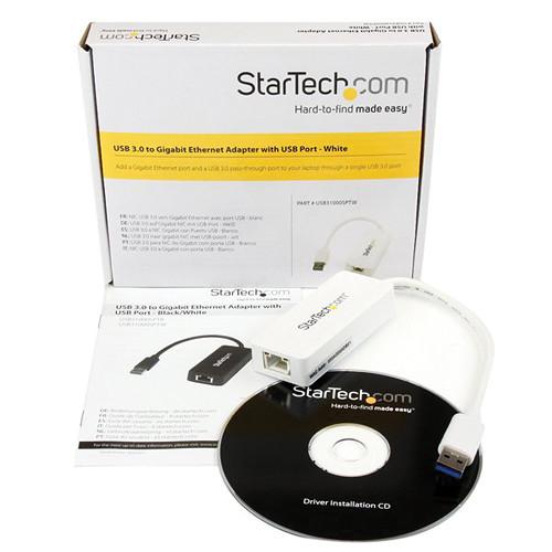 StarTech USB 3.0 to Gigabit Ethernet Adapter NIC with USB Port