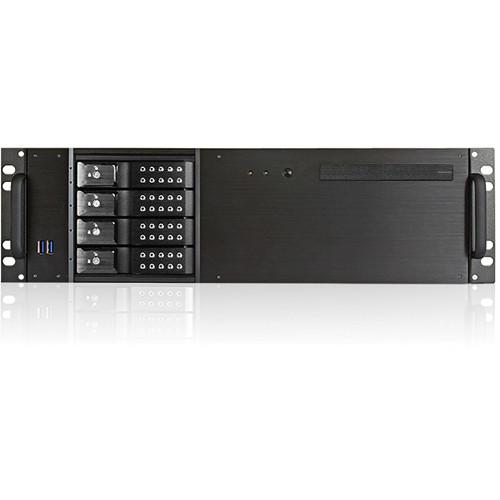iStarUSA D-340HN-T 3 RU Compact 4 x 3.5" Bay Trayless Hotswap microATX Rackmount Chassis