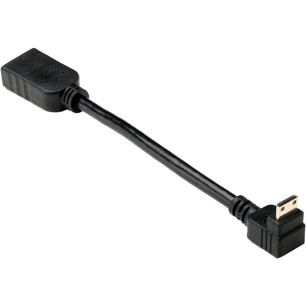 Pearstone 5" Right Angle HDMI Mini Male to HDMI Female Adapter Cable