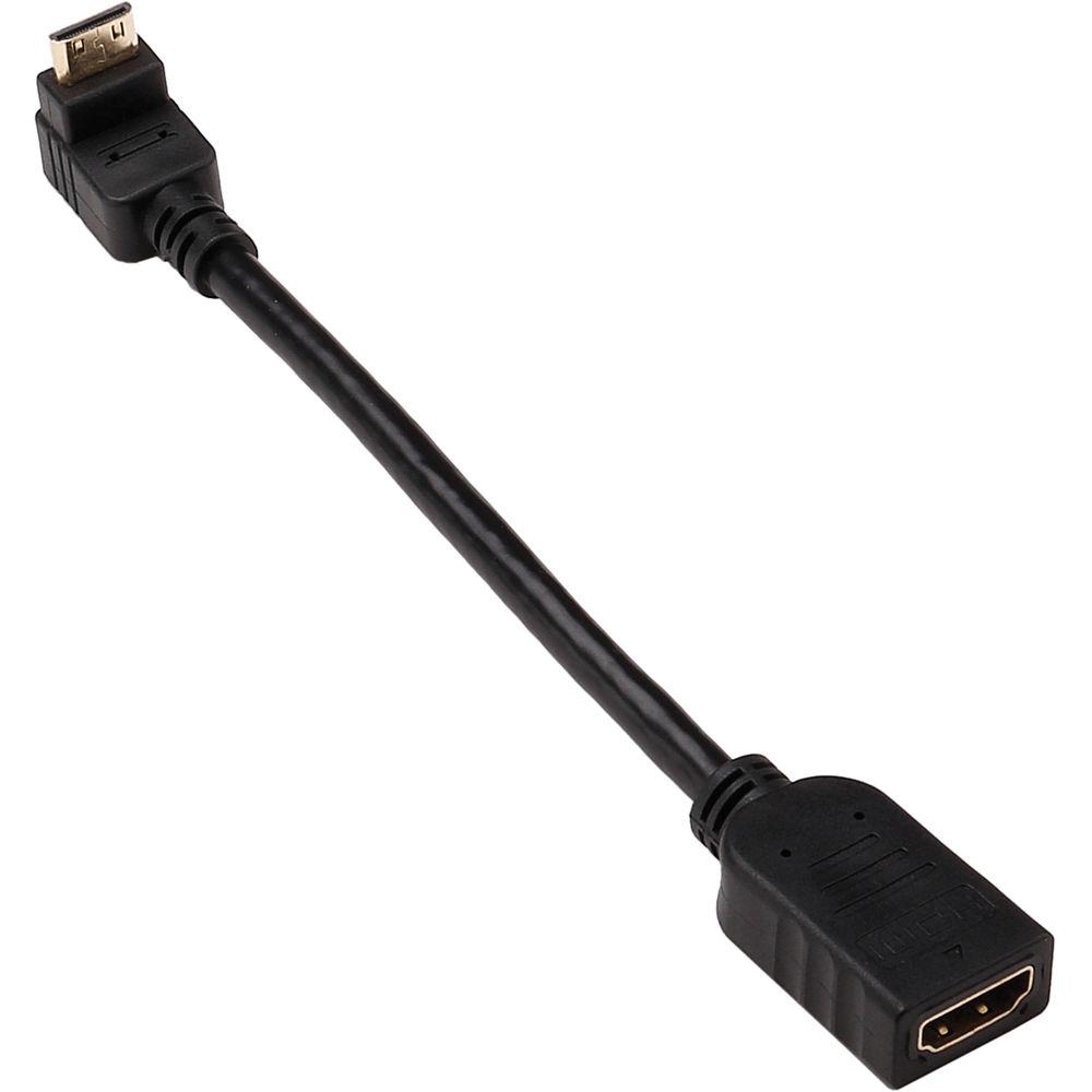 Pearstone 5" Right Angle HDMI Mini Male to HDMI Female Adapter Cable