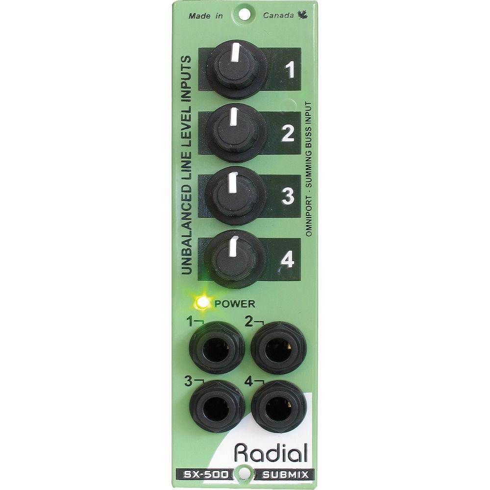 Radial Engineering Radial Submix 4x1 Line Mixer for Keyboards 500 Series Racks