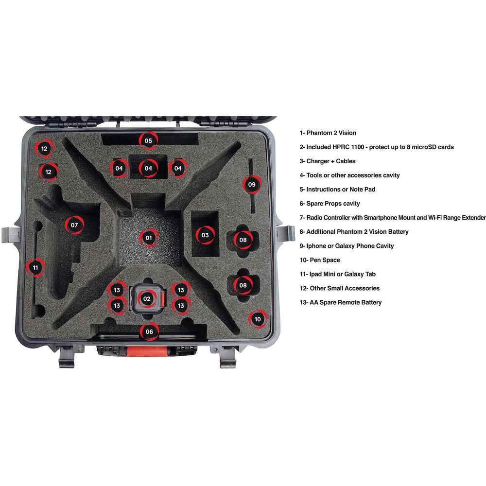 HPRC 2700WPHA2 Hard Case for DJI Phantom 2 Vision Vision with Wheels