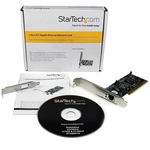 StarTech 1-Port PCI 10 100 1000 32-Bit Gigabit Ethernet Network Adapter Card