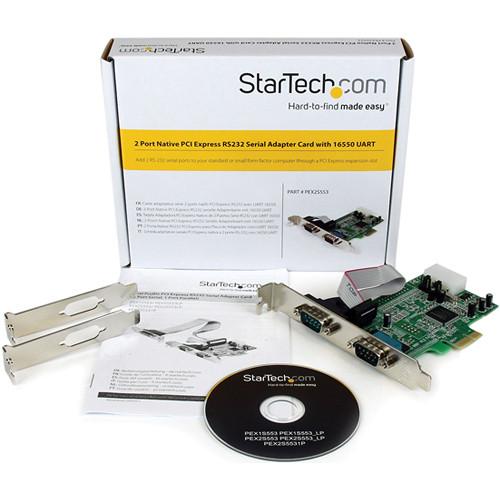 StarTech 2-Port RS-232 Serial PCIe Adapter Card with 16550 UART