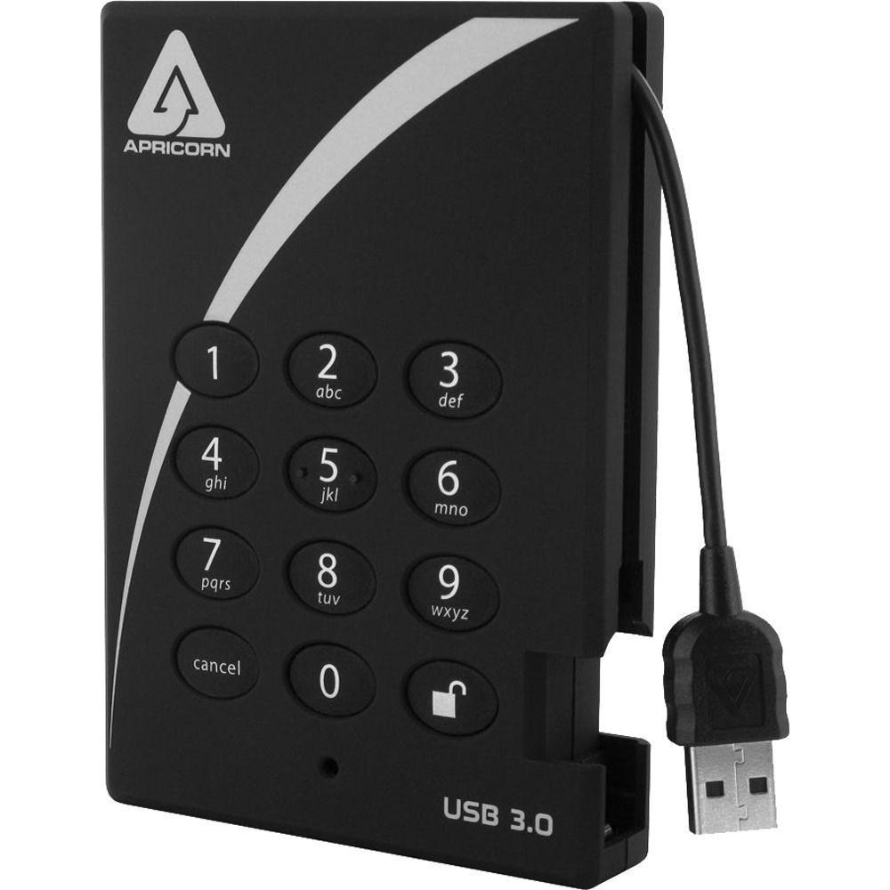 Apricorn 500GB Aegis Padlock Encrypted USB 3.1 Gen 1 Hard Drive with PIN Access