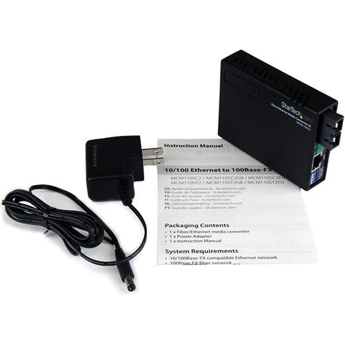 StarTech 10 100 Multi-Mode Fiber to Ethernet Media Converter
