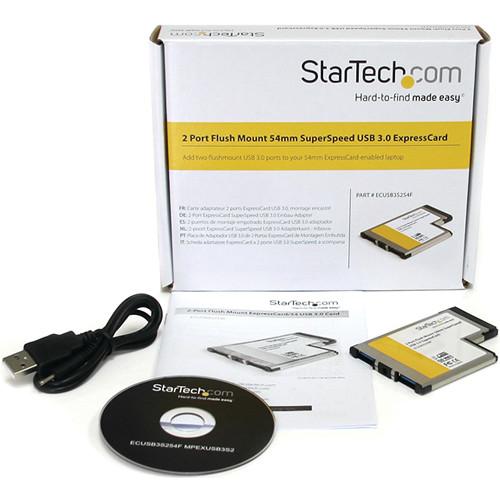 StarTech 2-Port ExpressCard 54mm USB 3.0 Card Adapter with UASP