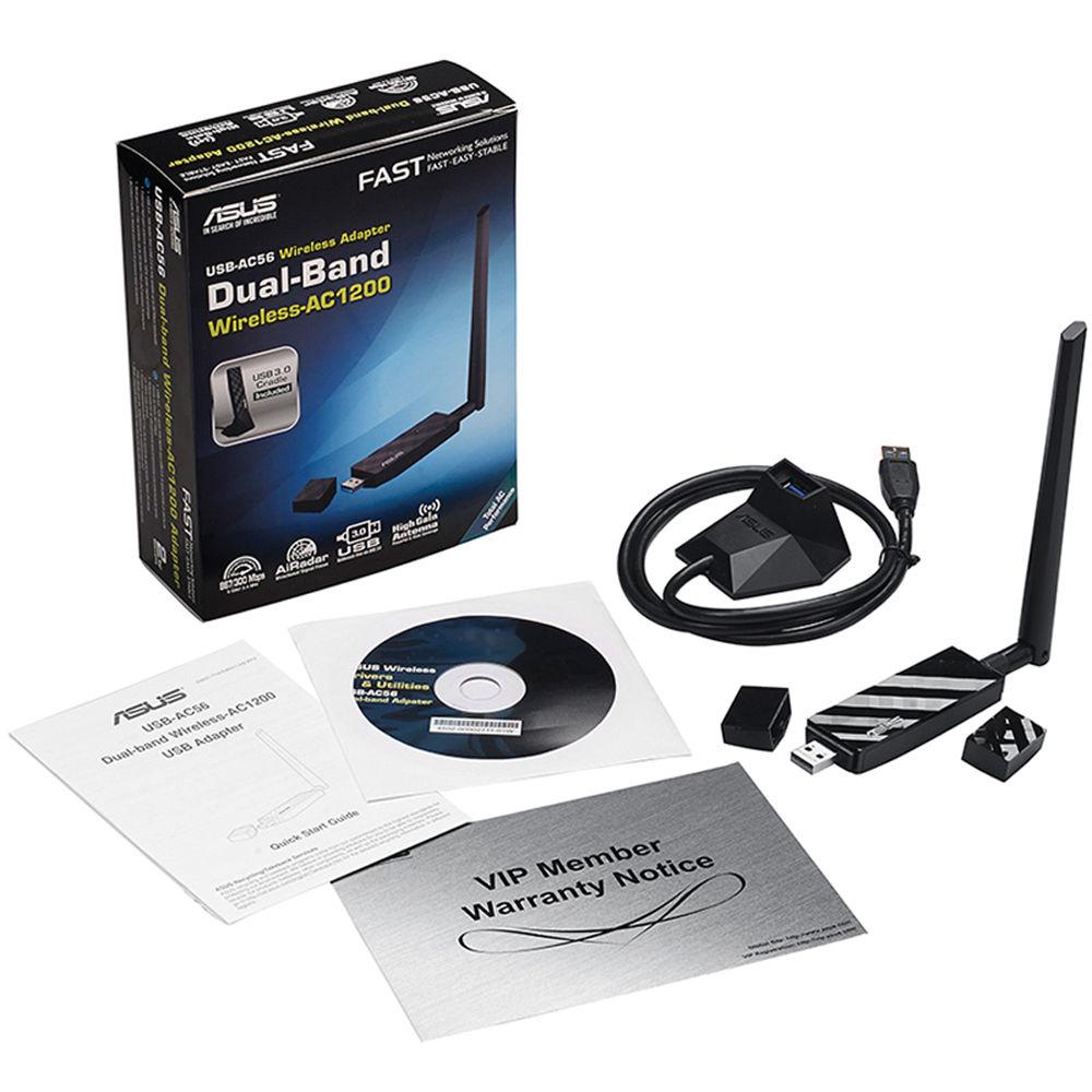 ASUS USB-AC56 Dual-Band Wireless-AC1300 USB 3.1 Gen 1 Wi-Fi Adapter