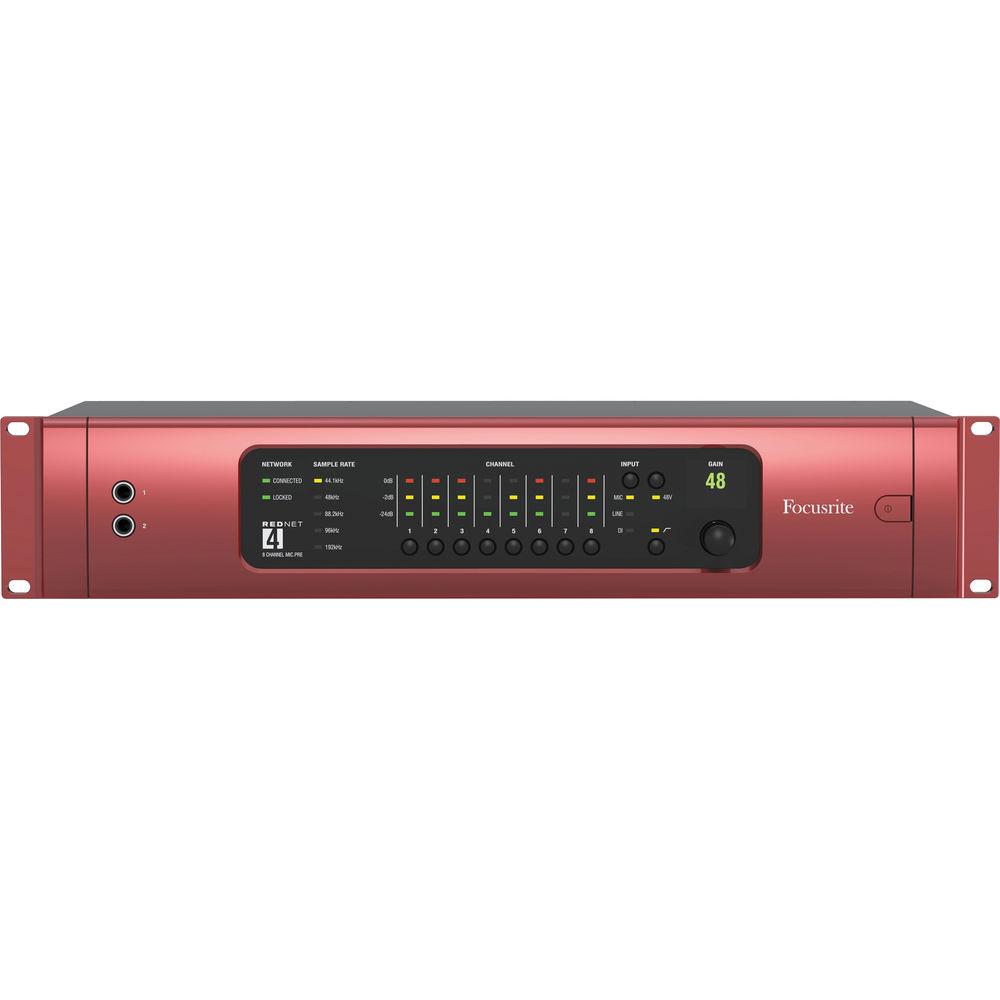 Focusrite RedNet 4 - Dante Equipped 8 Microphone Preamp Audio Interface