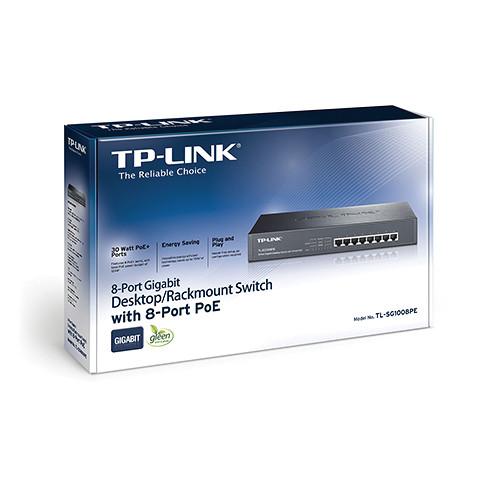 TP-Link TL-SG1008PE 8-Port Gigabit Unmanaged Desktop Switch with 8-Port PoE