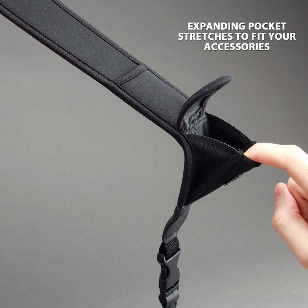 USA Gear Camera Strap with Adjustable Anti-Slip Neoprene Cushion and Storage Pockets