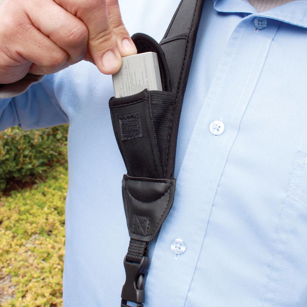 USA Gear Camera Strap with Adjustable Anti-Slip Neoprene Cushion and Storage Pockets