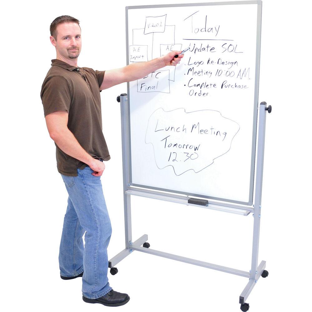 Luxor MB3648WW Mobile Magnetic Reversible Whiteboard