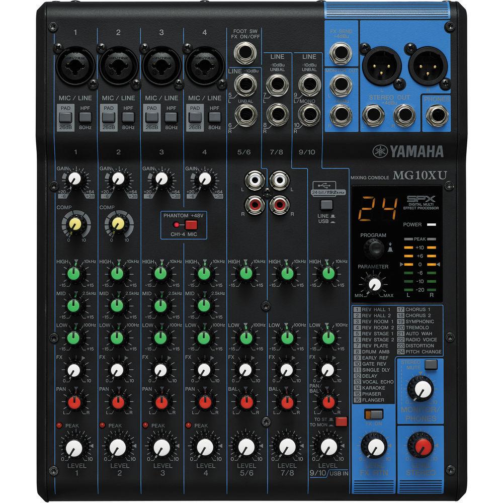Yamaha MG10XU - 10-Input Mixer with Built-In FX and 2-In 2-Out USB Interface